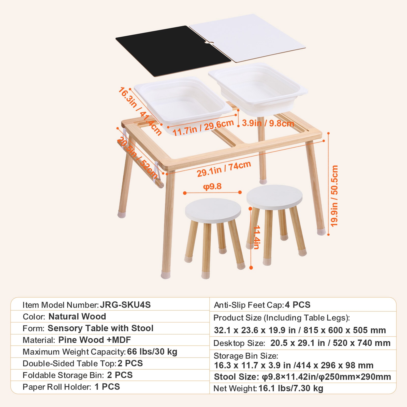 Sensory Activity Table And Chairs Set For Toddlers With Storage_voghion.com